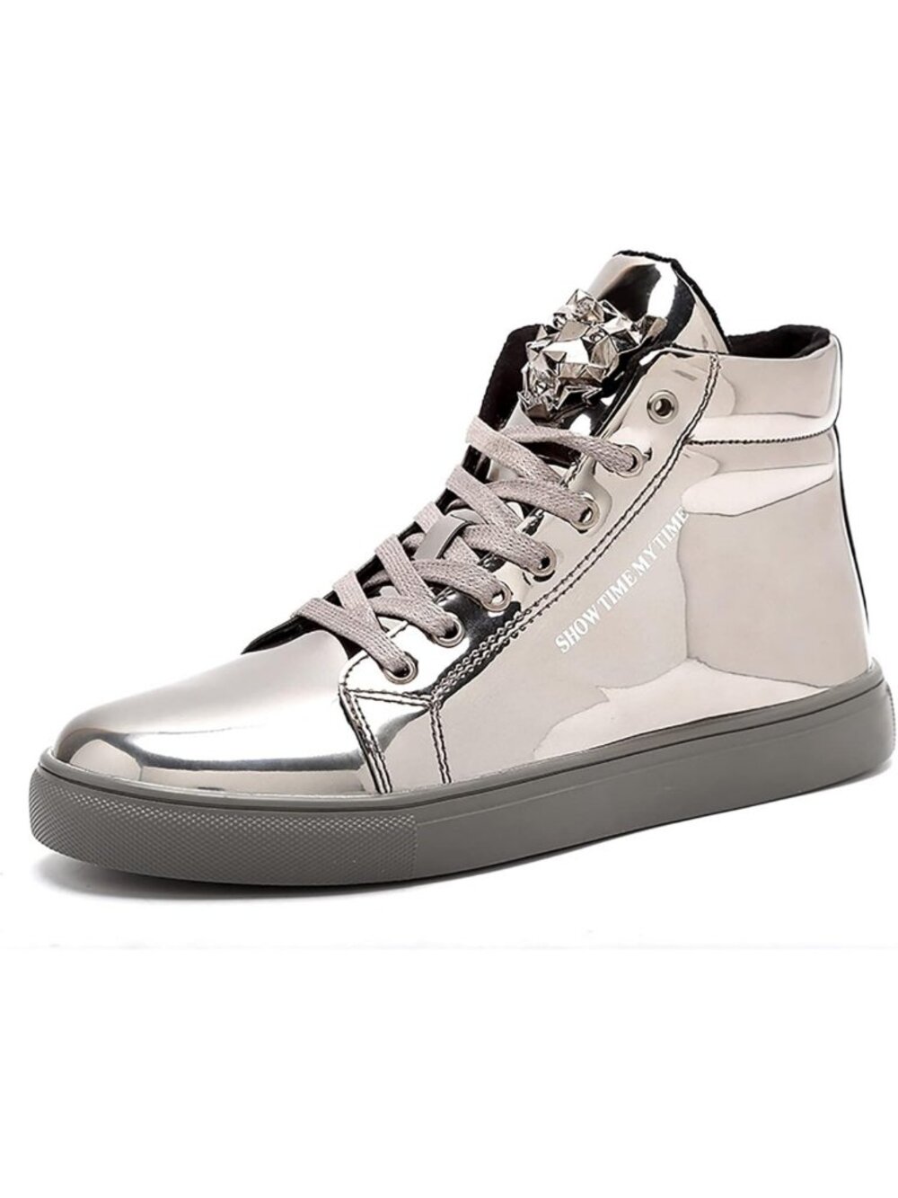 Sparkly High Top Sequin Sneakers | Metallic Disco Punk Boots for Party Style